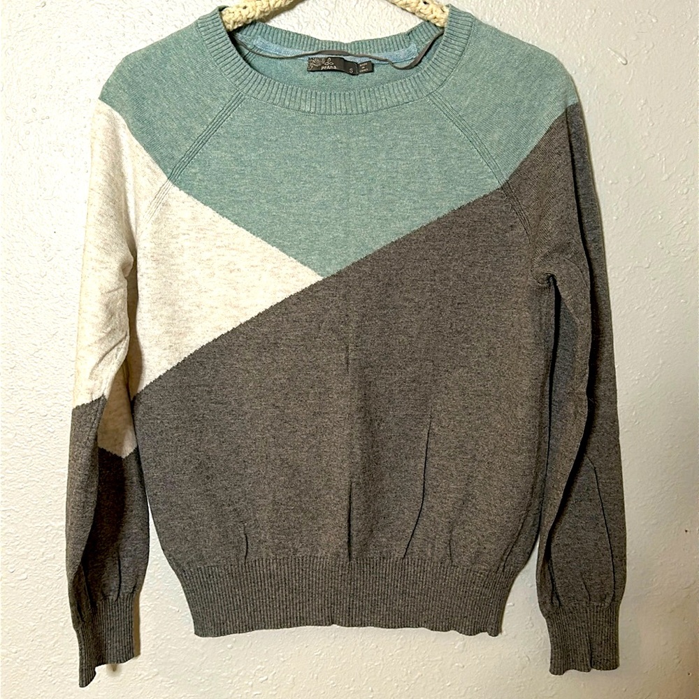 Prana merino wool abstract sweater